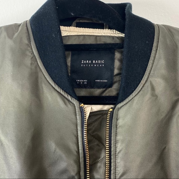 ZARA Khaki Oversized Bomber Jacket - Picture 6 of 13
